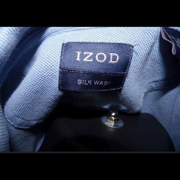 IZOD SILK WASH LIGHT BLUE SHORT SLEEVE POLO SHIRT SIZE LARGE - Picture 4 of 4